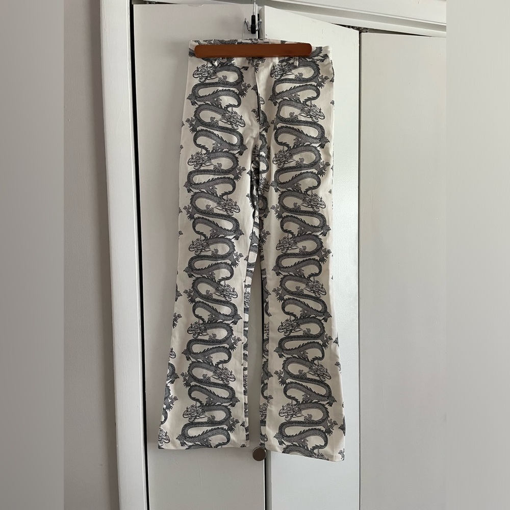 Motel Black and White Dragon Pants